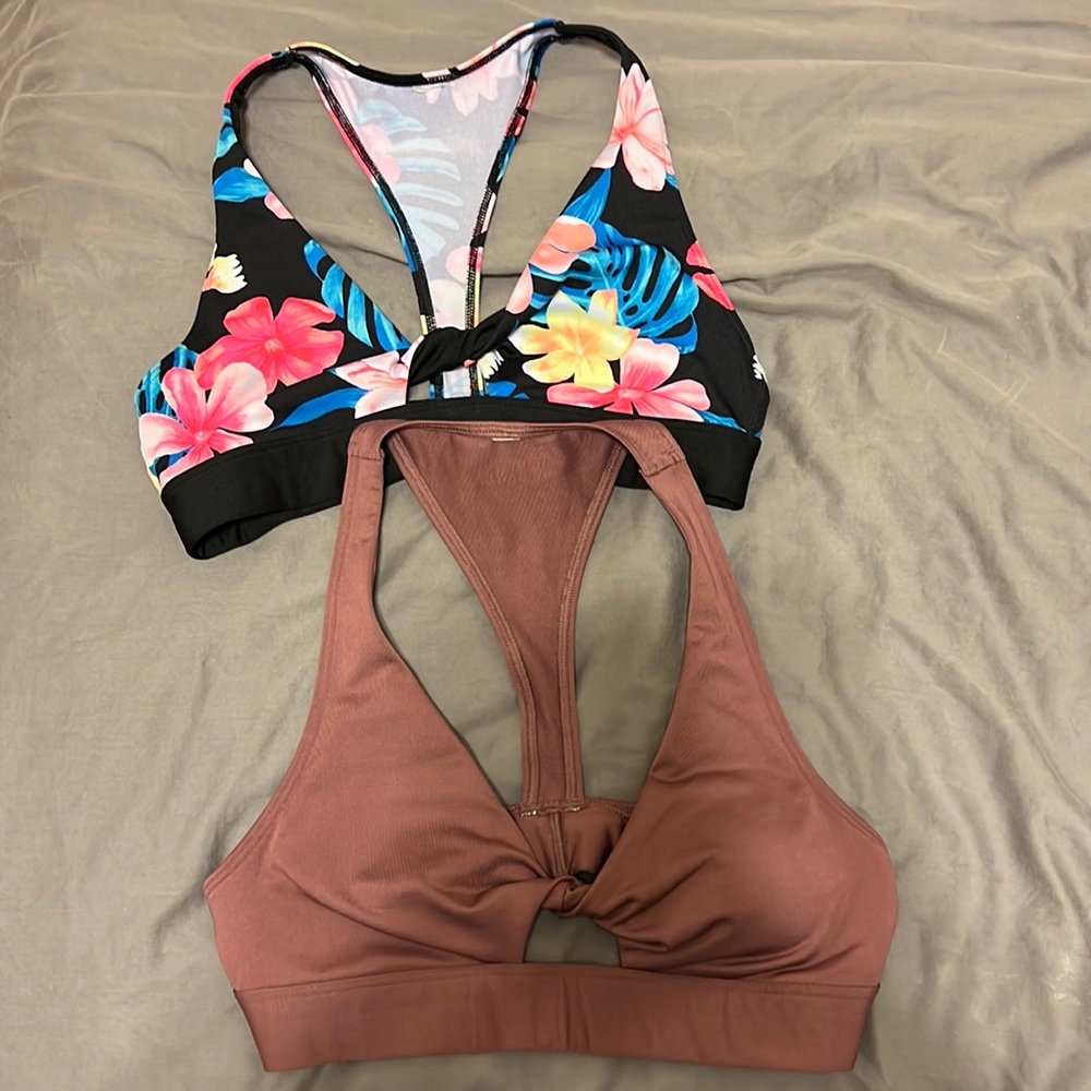 Victoria’s Secret PINK Front knot sports bra/swim tops